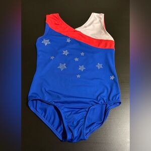 Cat & Jack Blue, Red & White Star Accent One-Piece Leotard